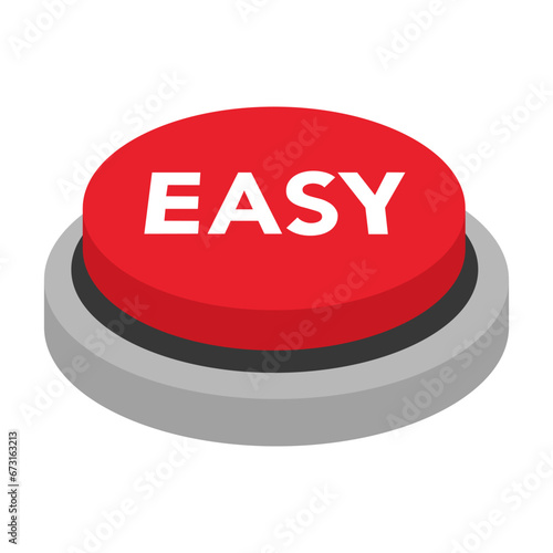 Easy internet button in flat design on white background. photo