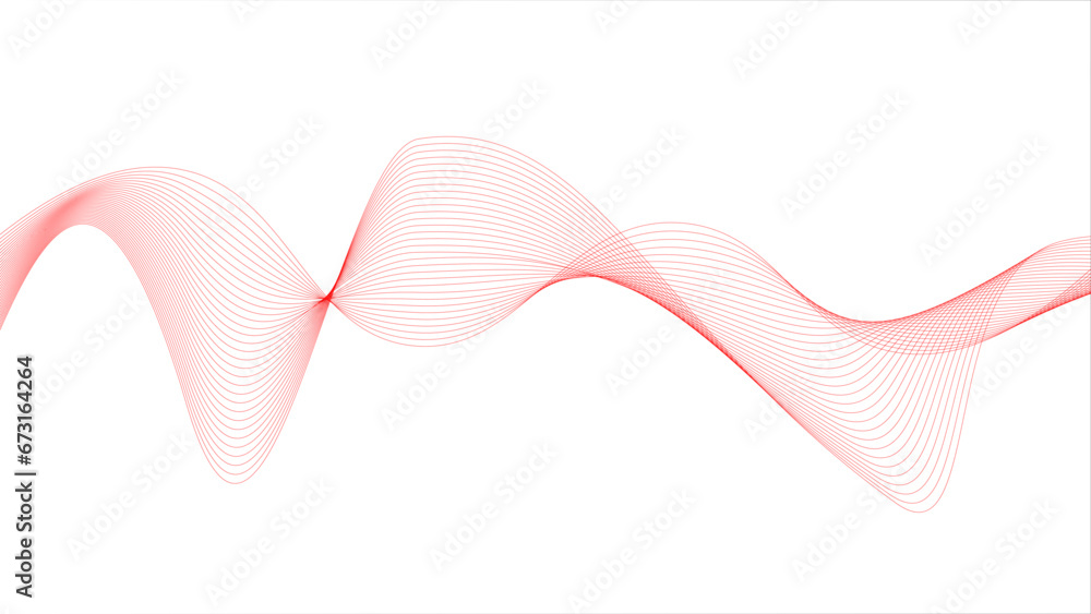 Fototapeta premium Technology abstract lines on white background. Undulate Grey Wave Swirl, frequency sound wave, twisted curve lines with blend effect.