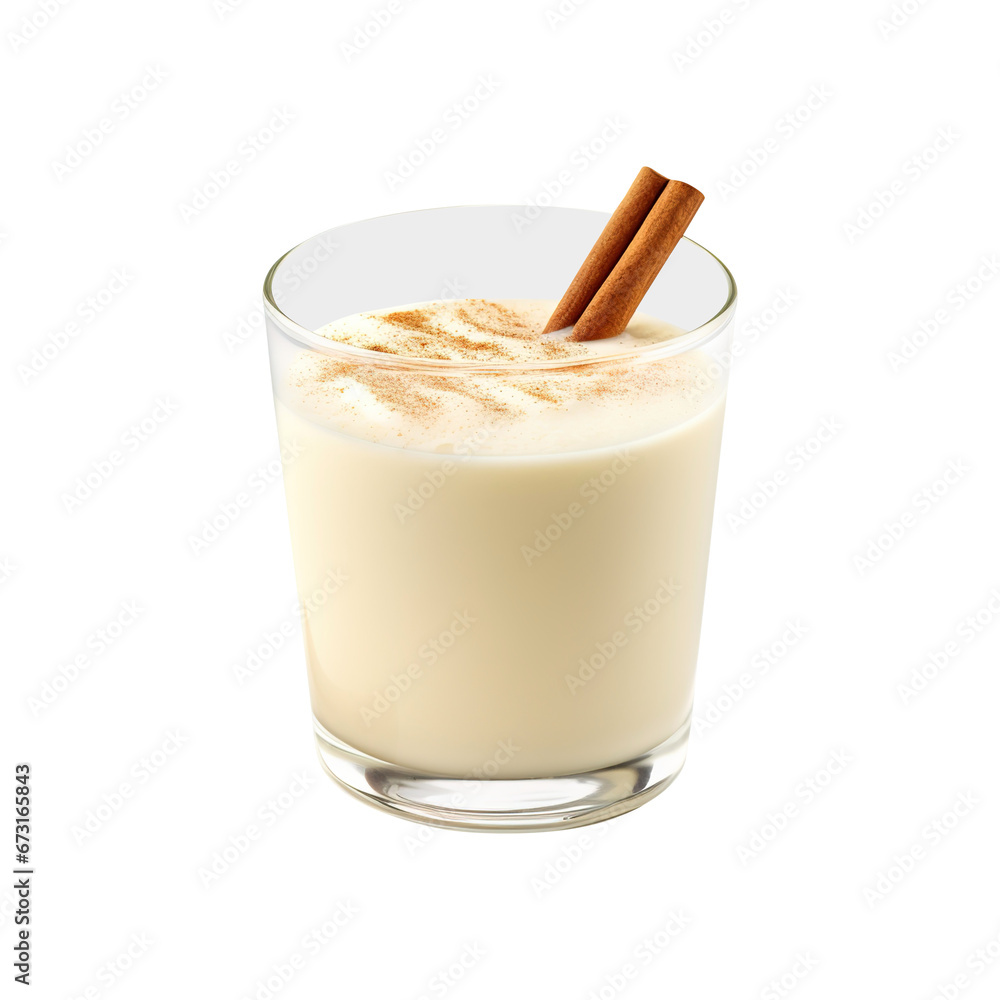 Eggnog with cinnamon stick isolated on transparent background Remove png, Clipping Path Eggnog with cinnamon stick isolated on transparent background Remove png, Clipping Path