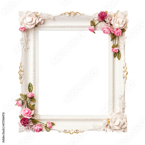 frame with flowers isolated on transparent background Remove png, Clipping Path