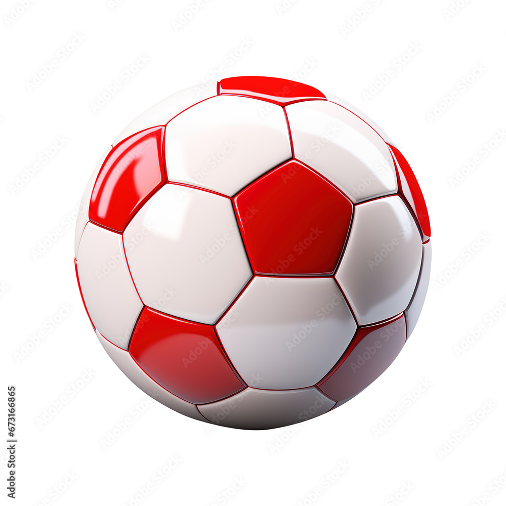 Fototapeta premium red soccer ball isolated on transparent background Remove png, Clipping Path