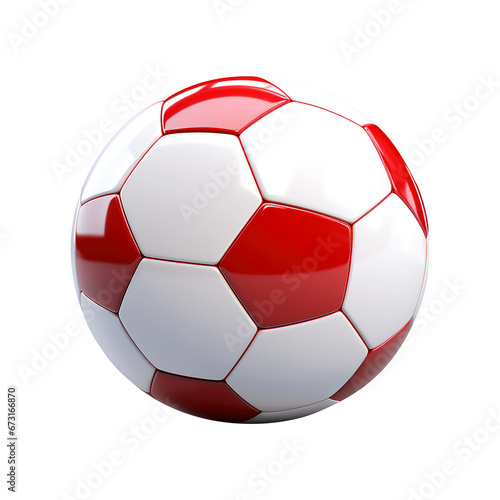 red soccer ball isolated on transparent background Remove png  Clipping Path