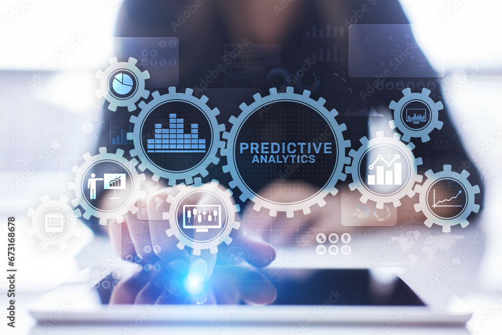 Predictive analytics Big Data analysis Business intelligence internet and modern technology concept on virtual screen. Predictive analytics Big Data analysis Business intelligence internet and modern technology concept on virtual screen.