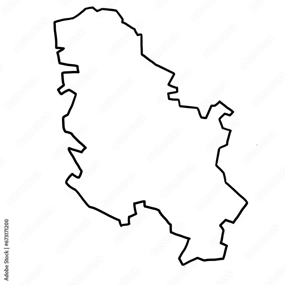 Serbia map outline
