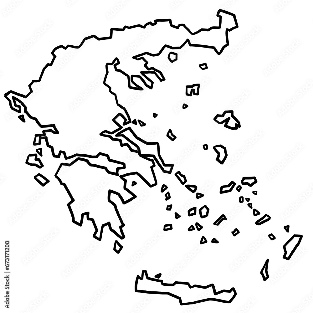 Greece map outline