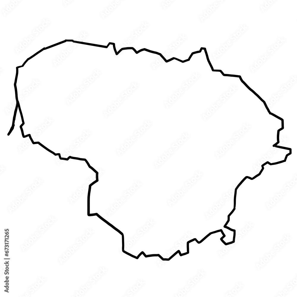 Lithuania map outline