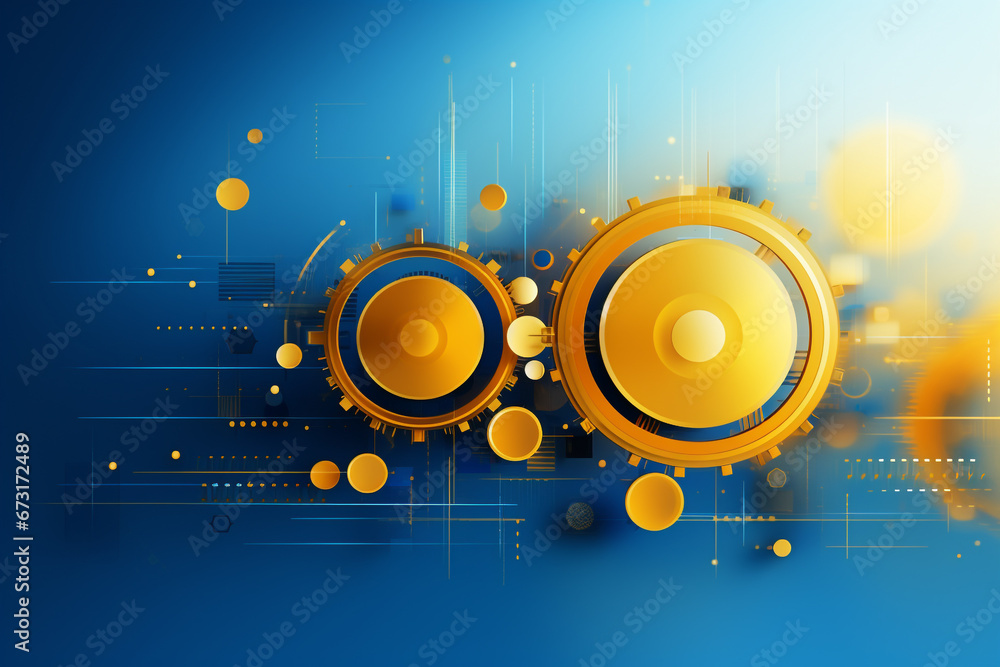 Obraz premium Abstract technology digital line electronic network data innovation concept background.