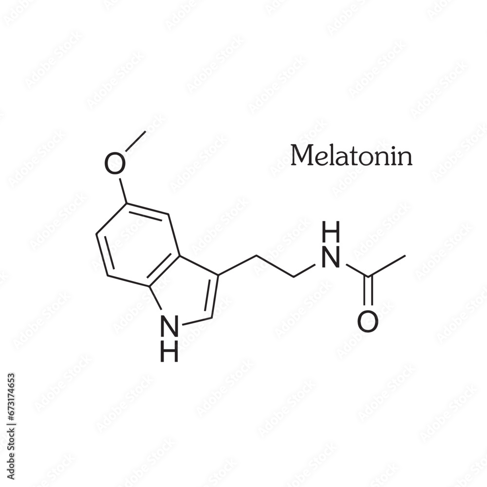 Structure and formula of melatonin (hormone of sleep) Structure and formula of melatonin (hormone of sleep)