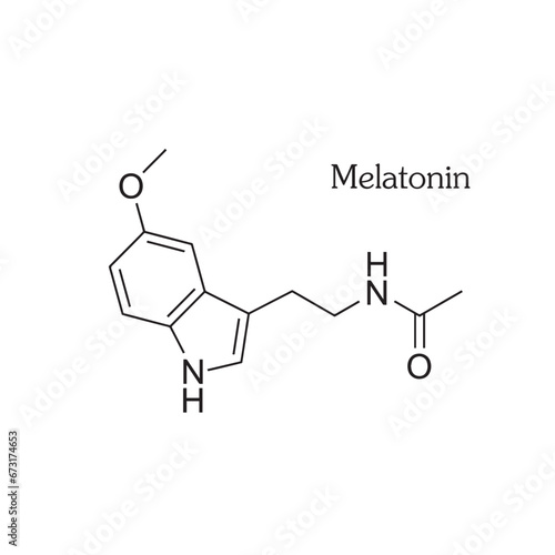 Structure and formula of melatonin (hormone of sleep)
