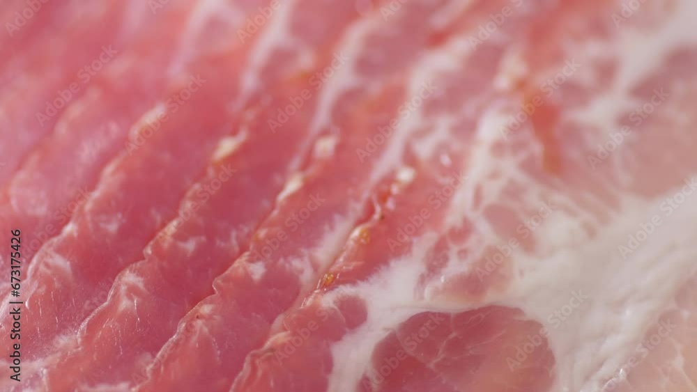 Raw smoked bacon. Streaky brisket slices, fresh thin sliced bacon. Raw smoked bacon. Streaky brisket slices, fresh thin sliced bacon.