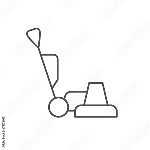 Floor scrubbing machine line icon