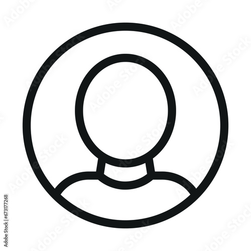 User account avatar outline vector icon, linear style sign isolated on white background. Editable stroke design