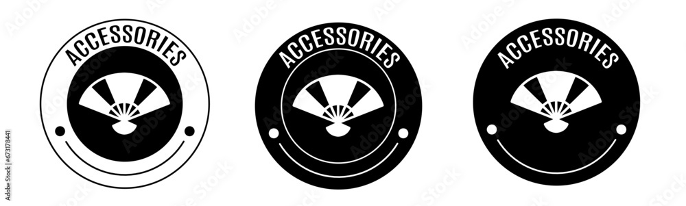 Black and white illustration of accessories icon in flat. Stock vector. Black and white illustration of accessories icon in flat. Stock vector.