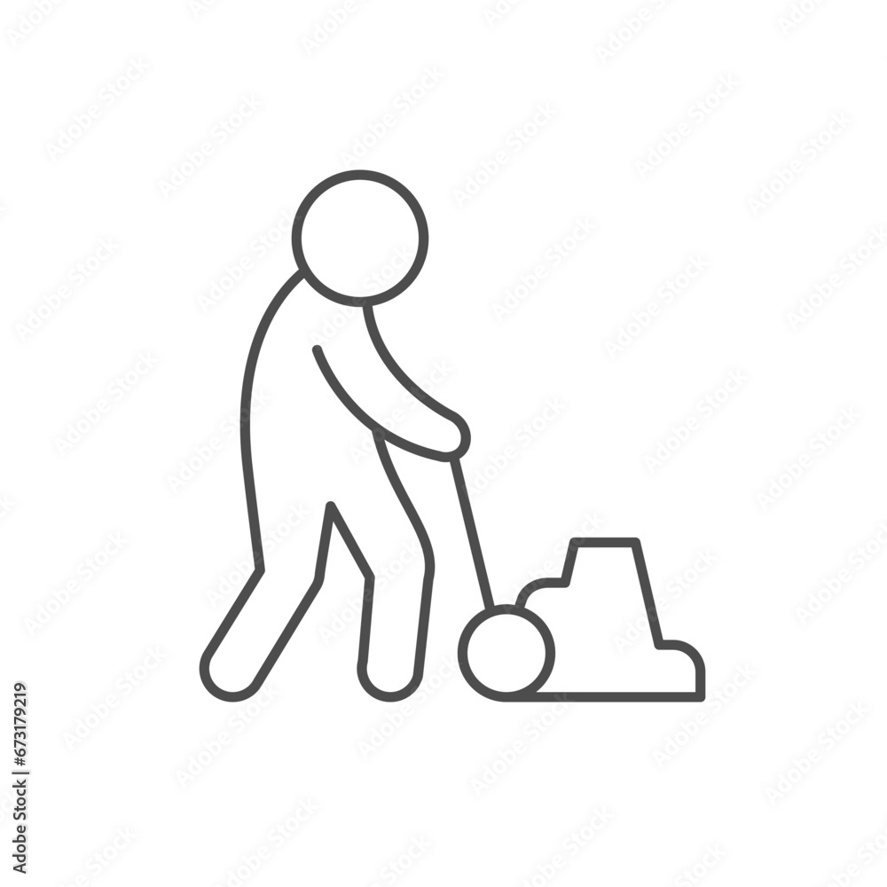 Cleaning service person line icon Cleaning service person line icon