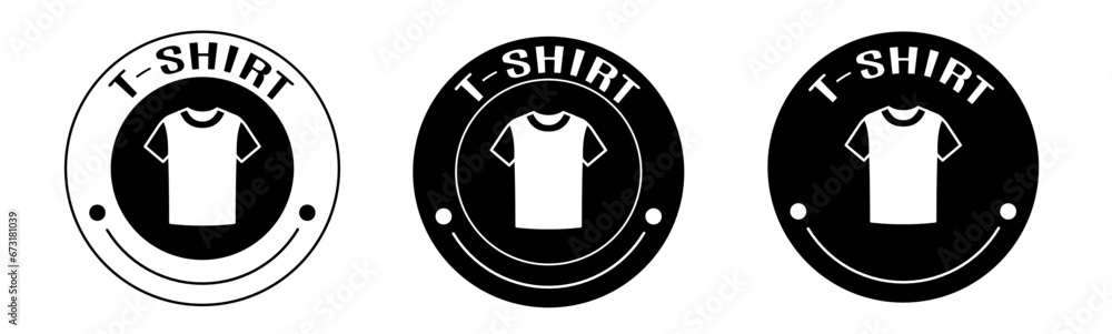 Black and white illustration of t-shirt icon in flat. Stock vector. Black and white illustration of t-shirt icon in flat. Stock vector.