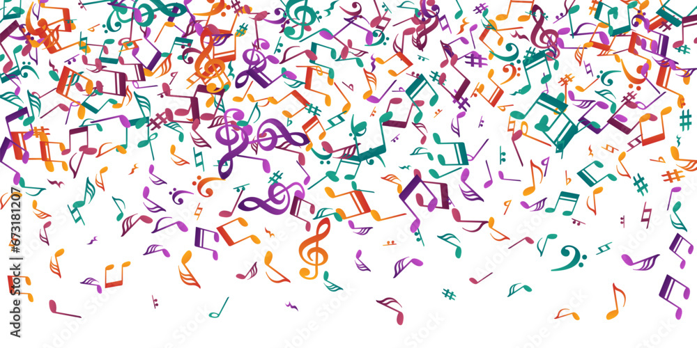 Musical note icons vector backdrop. Song notation Musical note icons vector backdrop. Song notation