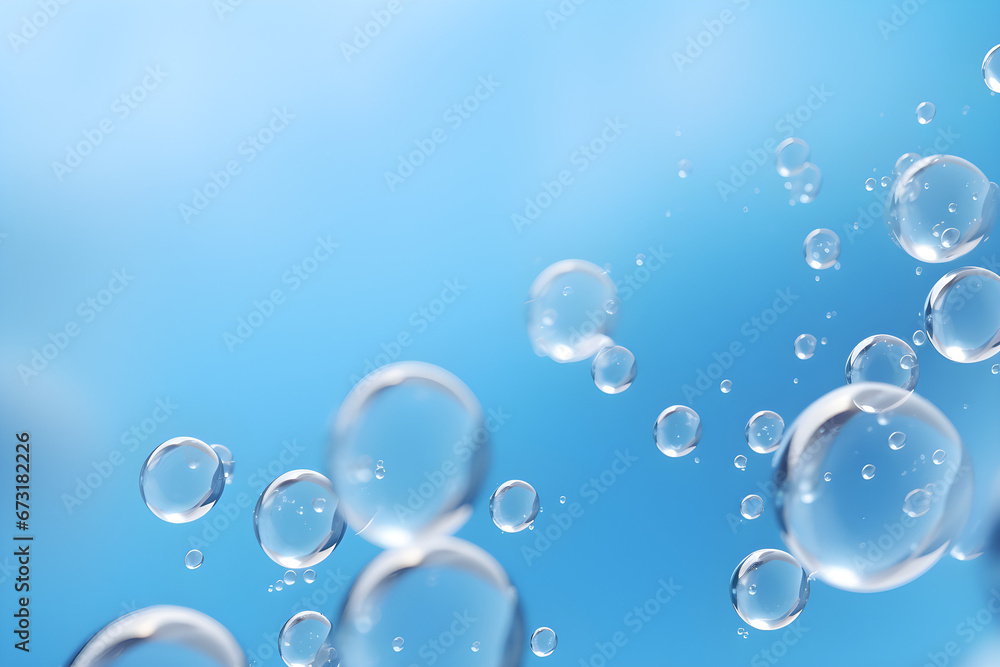 Bubbles in water, Bubbles on blue background, Bubble background ,Soap bubbles