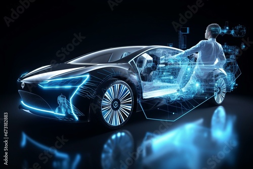 Car and technology. Generative AI © Eudoxia