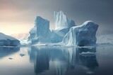 Beautiful icy landscapes of Antarctica. Generative AI