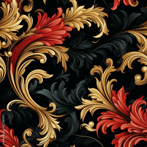 Baroque Flourish Ornament Pattern