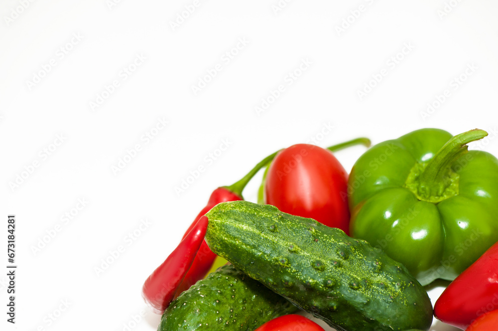 Different vegetables on a white background Different vegetables on a white background
