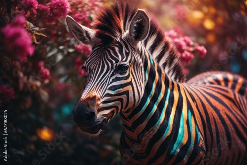 zebra in neon lights © Kinga