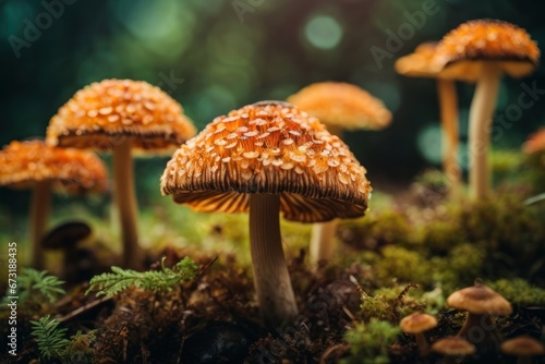 Wild Mushrooms in the Depths of the Forest