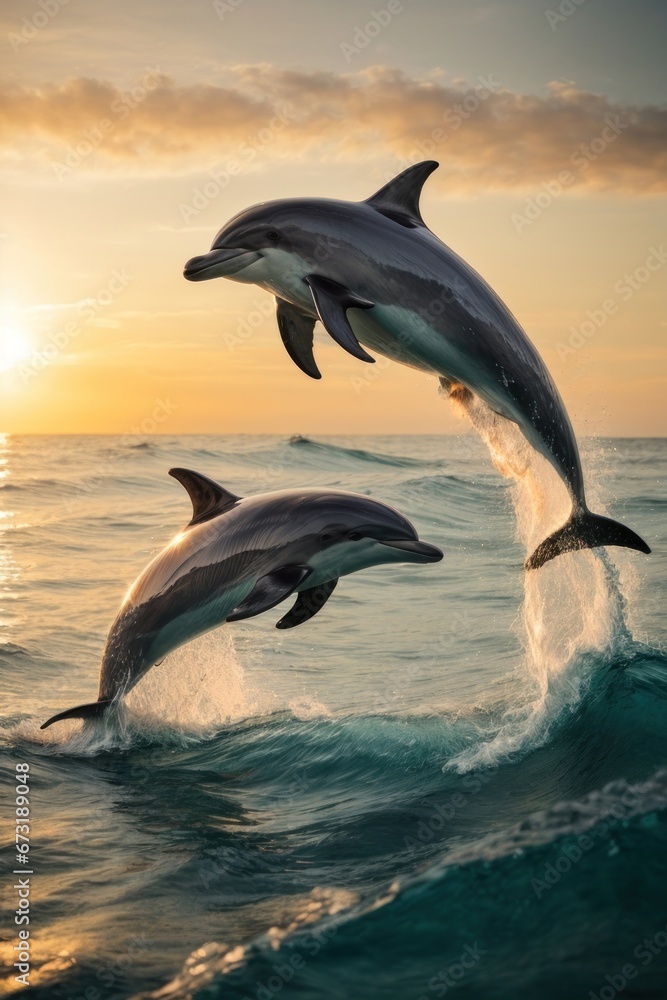 Fototapeta premium dolphin jumping out of the water