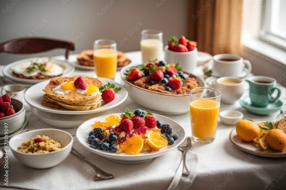 breakfast with muesli and fruits breakfast with muesli and fruits