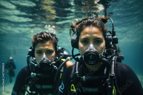 Divers Exploring the Ocean Depths © Kinga