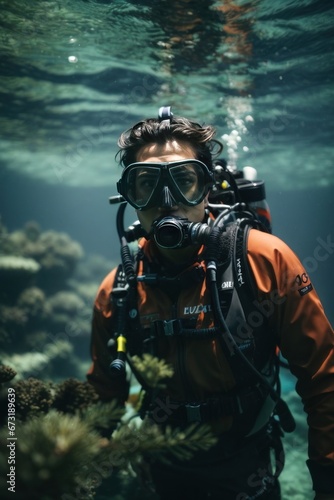 Beneath the Surface: Captivating Underwater Diving Adventure © Kinga