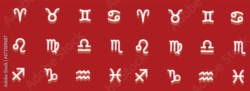 Zodiac Signs, Zodiac symbols icon set vector illustration zodiac star set	