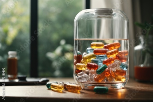 pills and glass