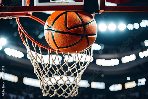 basketball hoop and ball in the basket © Osama