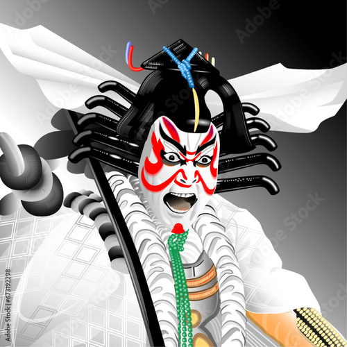 歌舞伎の美しいイラスト