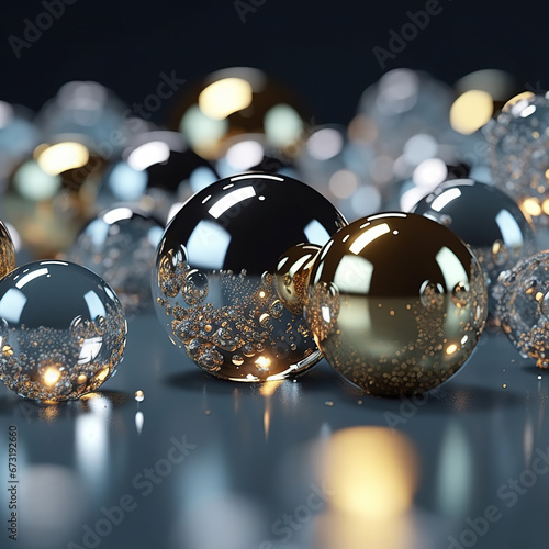 Futuristic Dance of Metallic Spheres