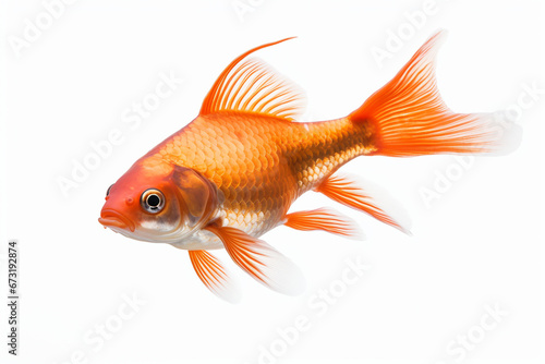 Goldfish Isolated On White, Goldfish On White Background, Goldfish