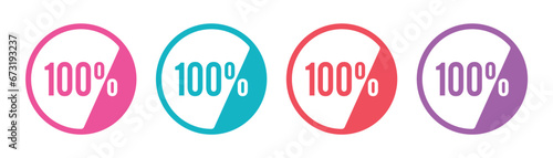 100 percent symbol. colored hundred percent symbol