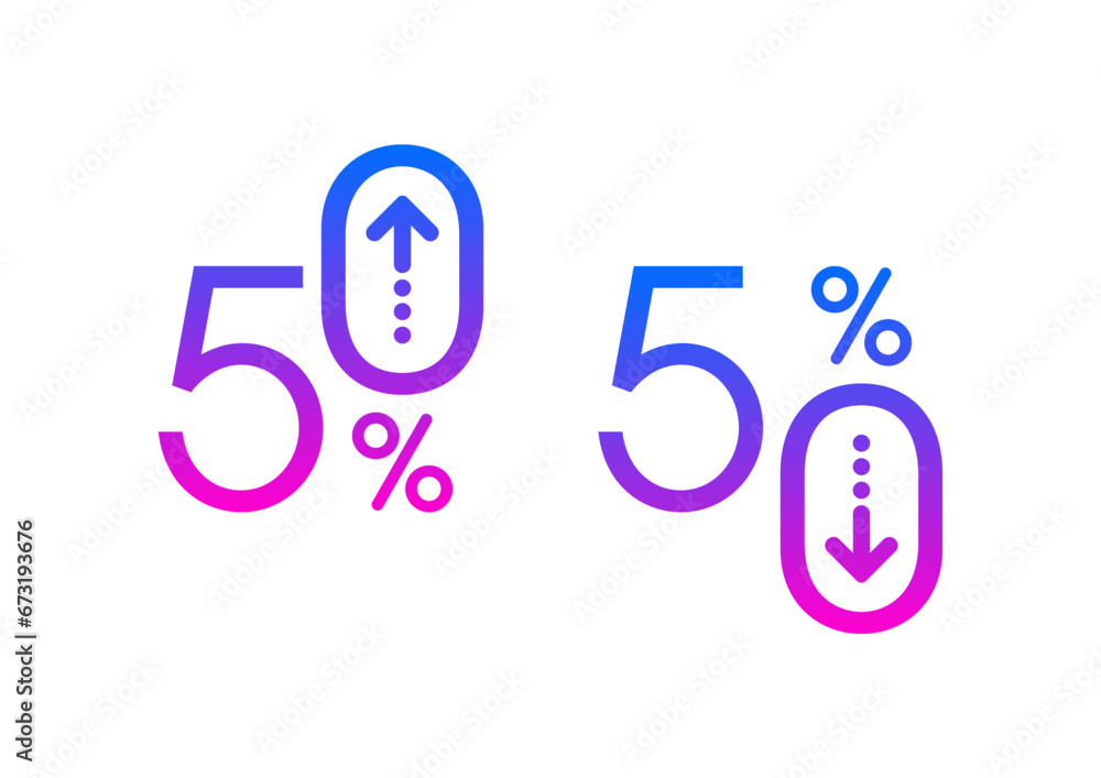 50 percent symbol for shopping, business. 50 percent concept 50 percent symbol for shopping, business. 50 percent concept