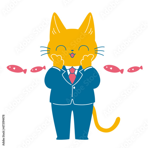 喜ぶビジネス猫