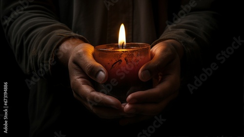 Candle Flame in Dark: Mystical Abstract Background for Design