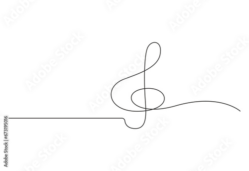 Continuous one line drawing of music icon. Isolated on white background vector illustration. Pro vector. 