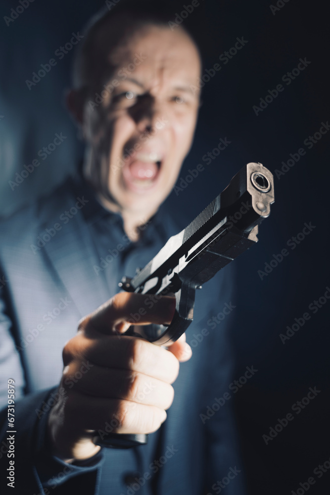 Spy thriller mafia boss assasin portrait Spy thriller mafia boss assasin portrait