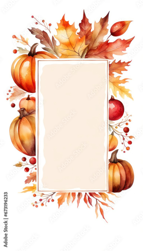 Autumn or thanksgiving letter background with pumpkins and leaves - obrazy, fototapety, plakaty 