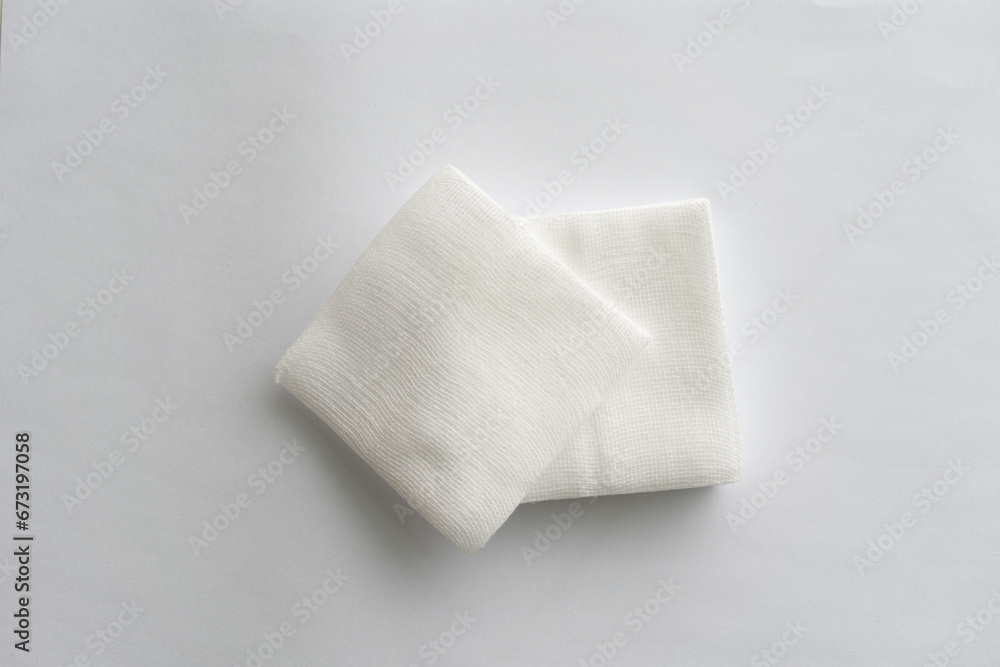 Fototapeta premium pair of gauzes on isolated white background