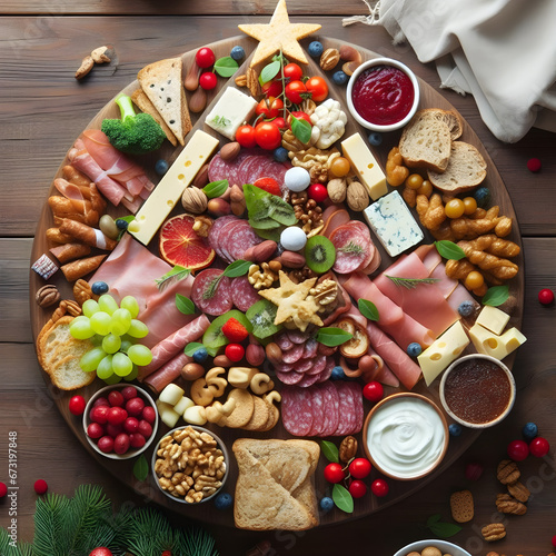 charcuterie board for a festive christmas celebration