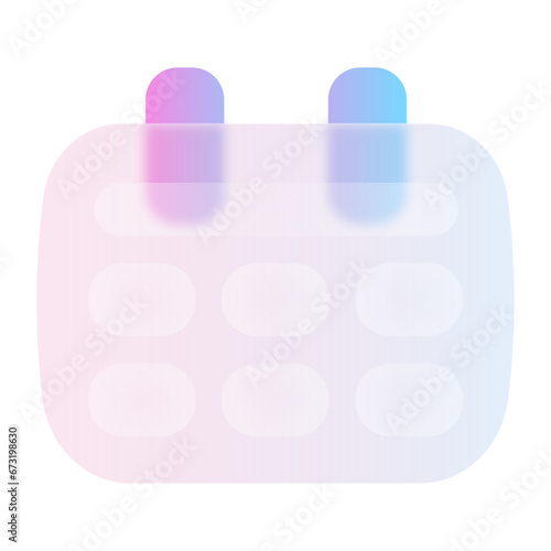 Calendar Glassmorphism UI Icon Sign and Symbol Design Illustrator Png Svg	