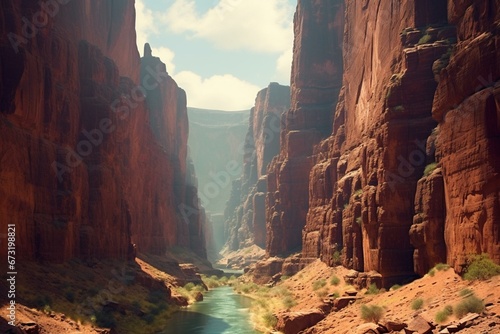Stunning Arizona canyon - travel inspiration. Generative AI © Seren
