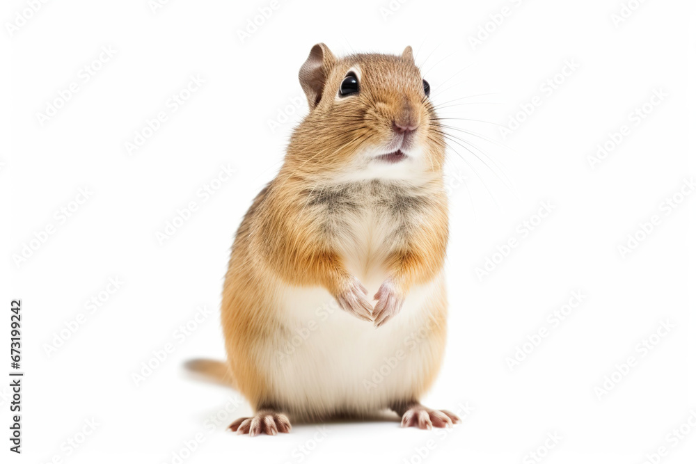 Curious Whiskers: A Gerbil's Inquisitive Stance Curious Whiskers: A Gerbil's Inquisitive Stance
