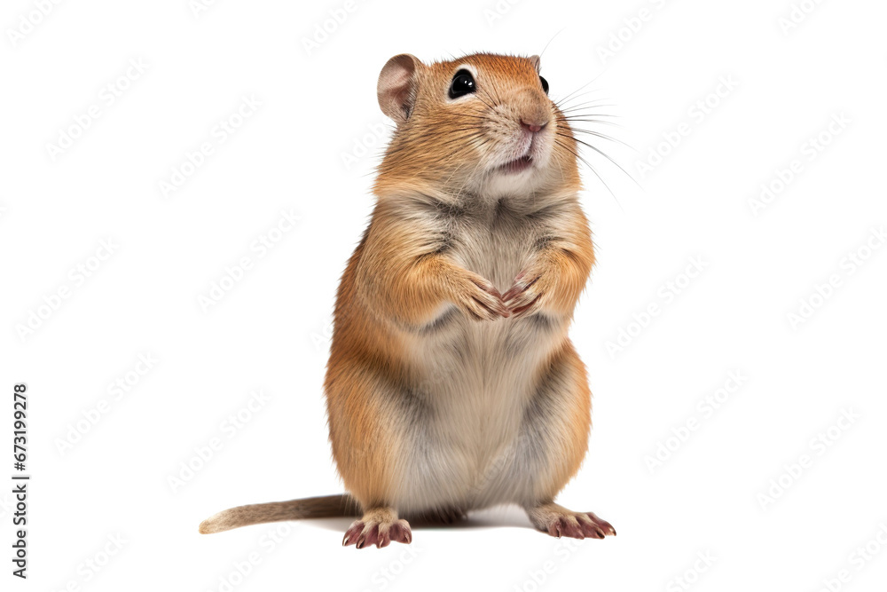Curious Whiskers: A Gerbil's Inquisitive Stance Curious Whiskers: A Gerbil's Inquisitive Stance
